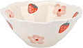 Flower Shaped Ceramic Soup Bowl, Strawberry Flower Salad Bowl | Fruit Floral Serving Bowl, Dual Safe Ceramic; Cute Daily Bowl For Dessert Salad