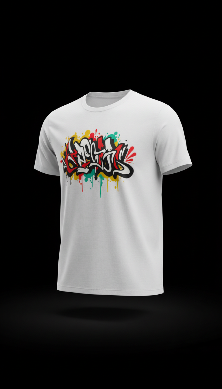 Regular Fit Porcelain White Graffiti Tee