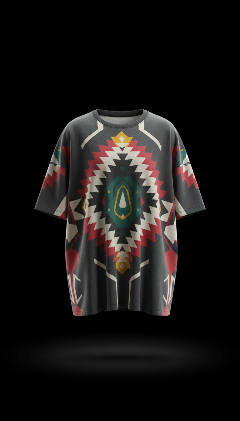 Oversized Urban Jade Accent Print Tee