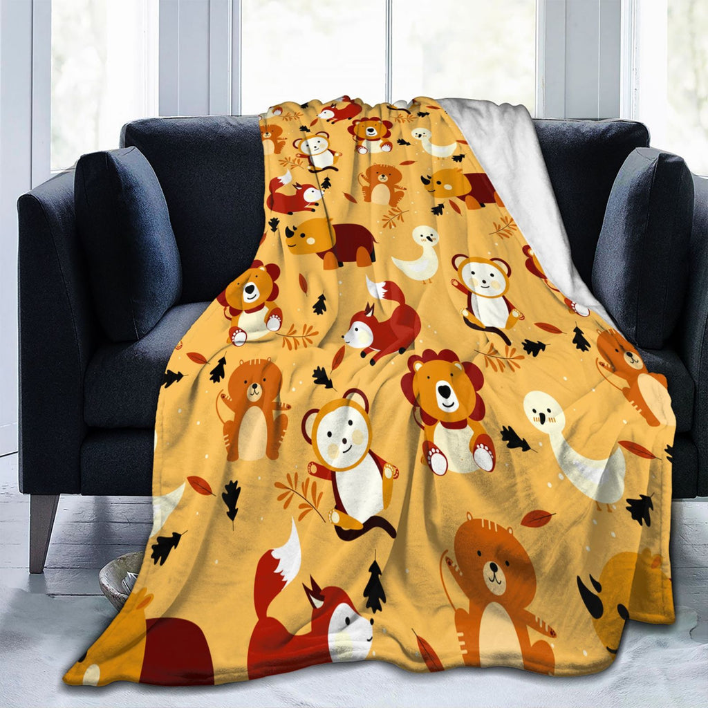Personalized Animal  Print Blanket Ultra-Soft Microfleece Throw Blanket Air Conditioning Blanket Travel Blanket