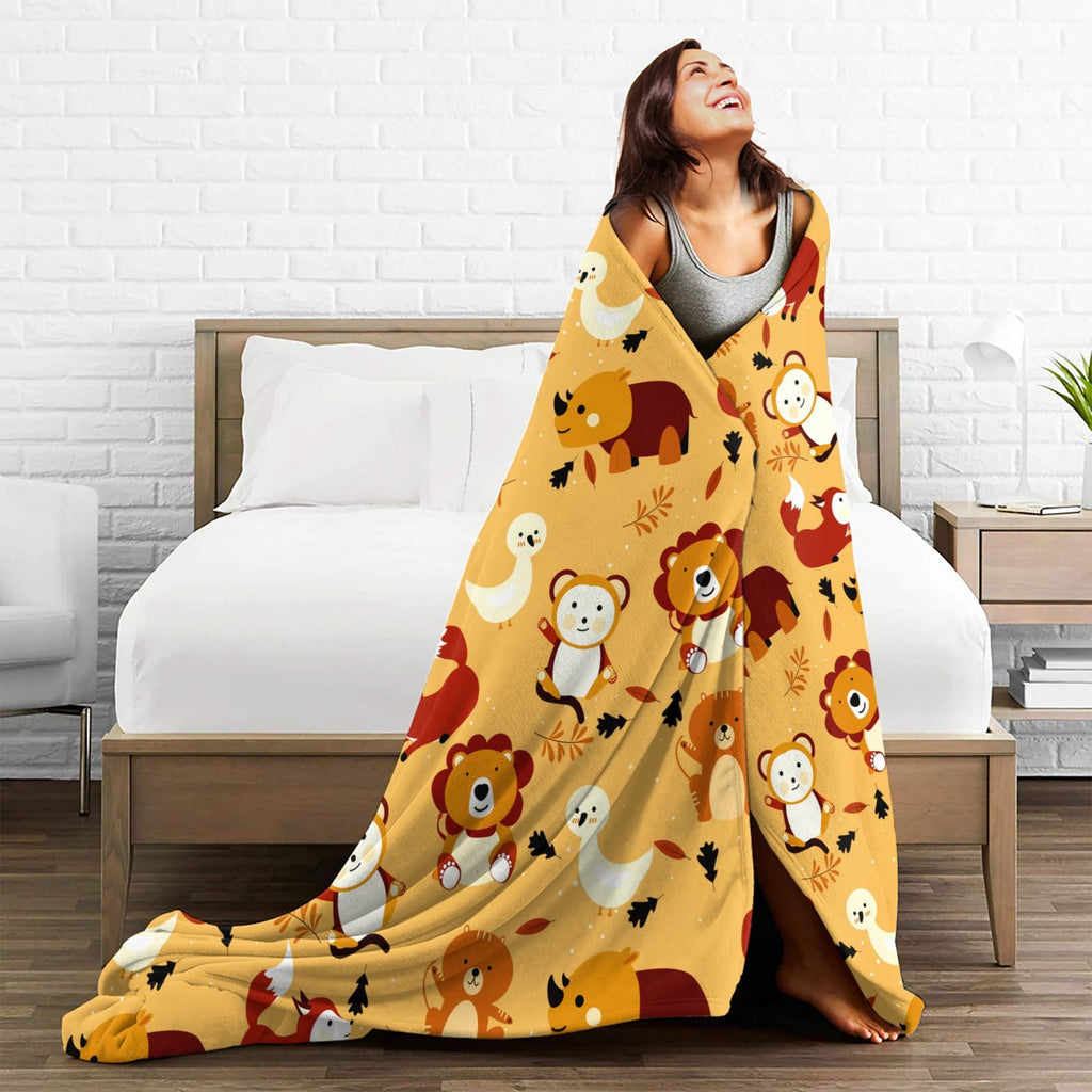 Personalized Animal  Print Blanket Ultra-Soft Microfleece Throw Blanket Air Conditioning Blanket Travel Blanket