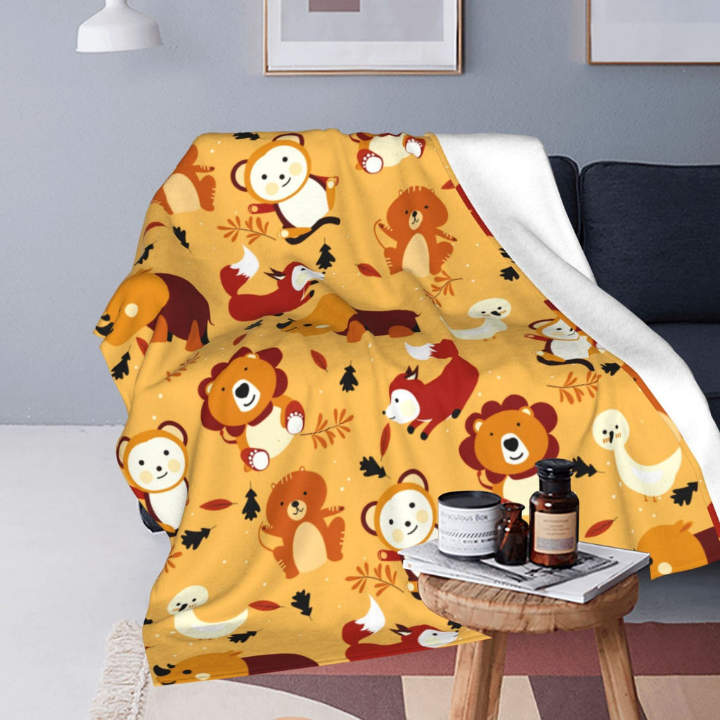Personalized Animal  Print Blanket Ultra-Soft Microfleece Throw Blanket Air Conditioning Blanket Travel Blanket
