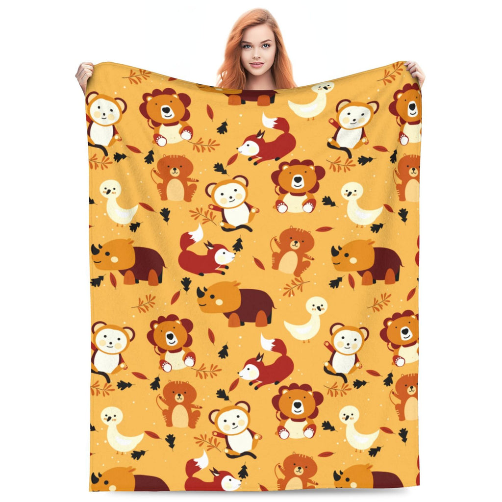 Personalized Animal  Print Blanket Ultra-Soft Microfleece Throw Blanket Air Conditioning Blanket Travel Blanket
