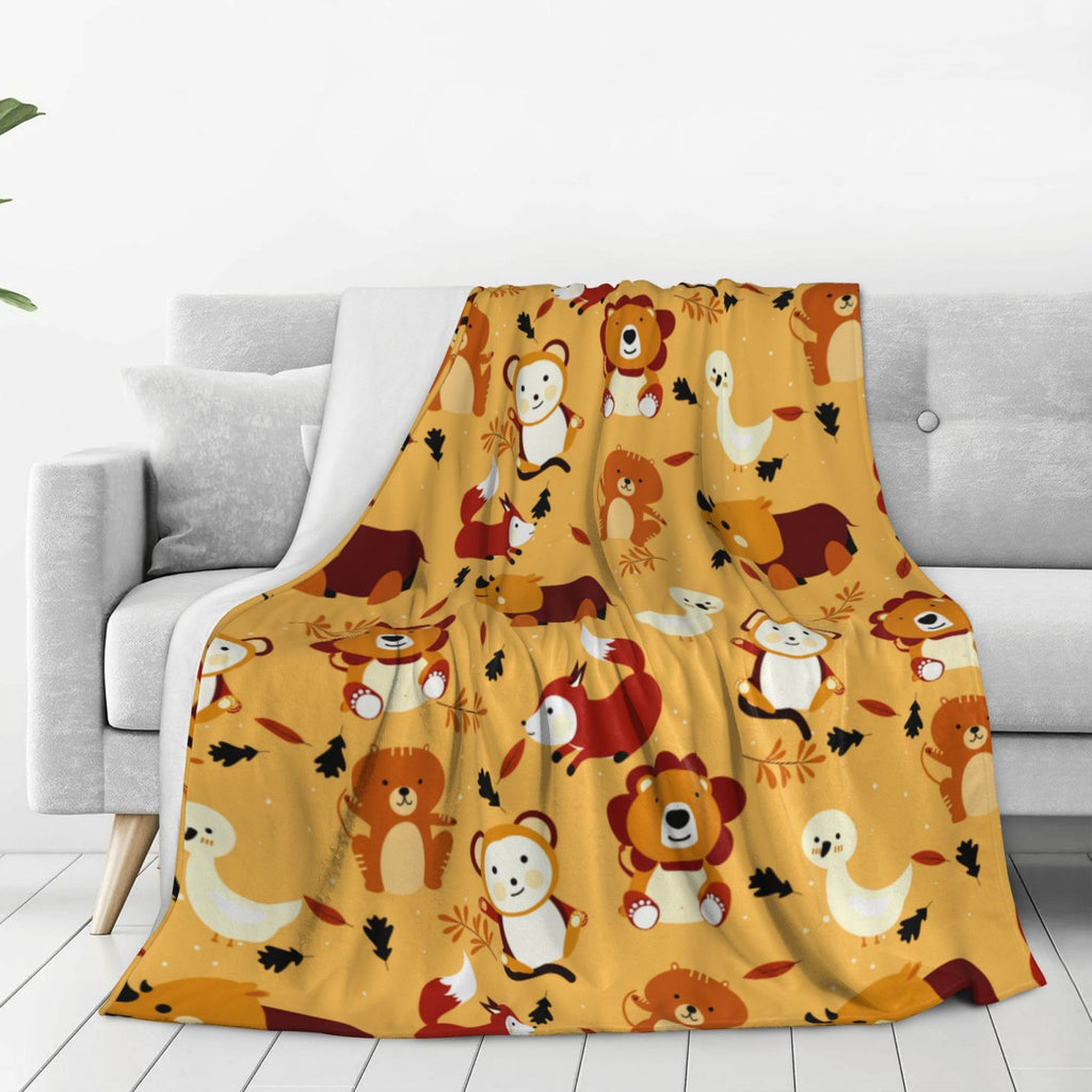 Personalized Animal  Print Blanket Ultra-Soft Microfleece Throw Blanket Air Conditioning Blanket Travel Blanket