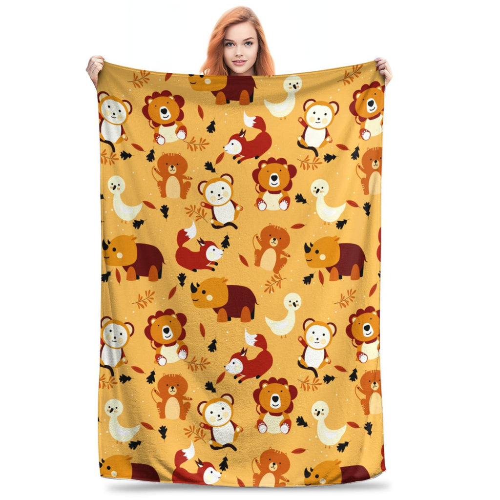 Personalized Animal  Print Blanket Ultra-Soft Microfleece Throw Blanket Air Conditioning Blanket Travel Blanket