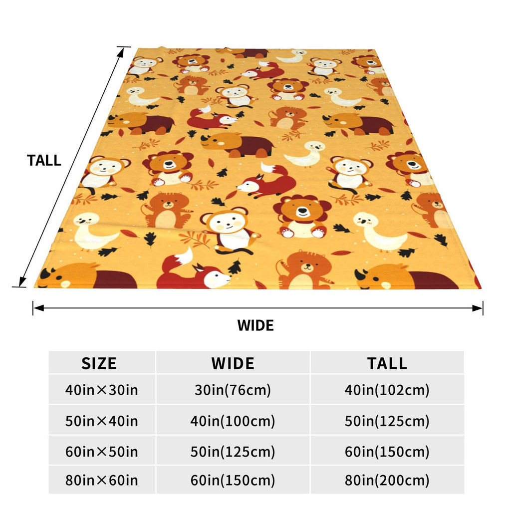 Personalized Animal  Print Blanket Ultra-Soft Microfleece Throw Blanket Air Conditioning Blanket Travel Blanket