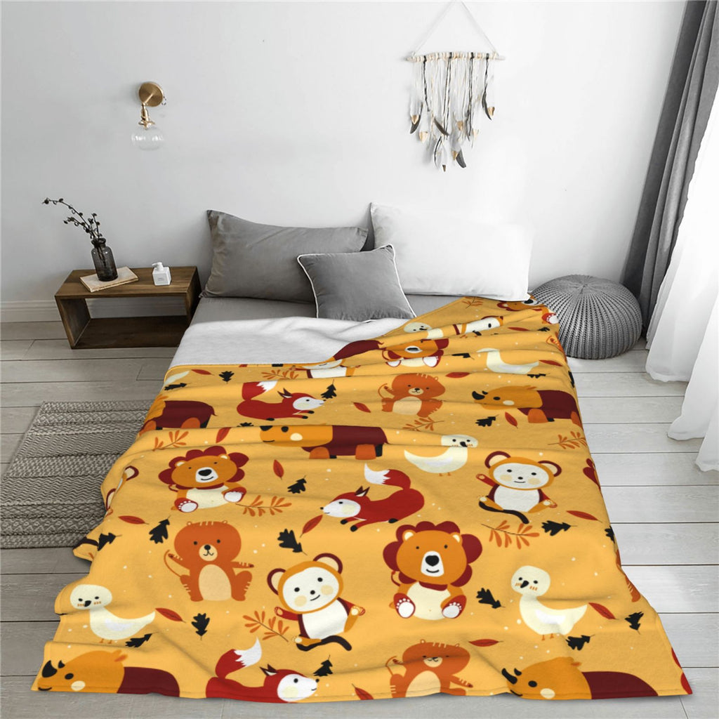 Personalized Animal  Print Blanket Ultra-Soft Microfleece Throw Blanket Air Conditioning Blanket Travel Blanket