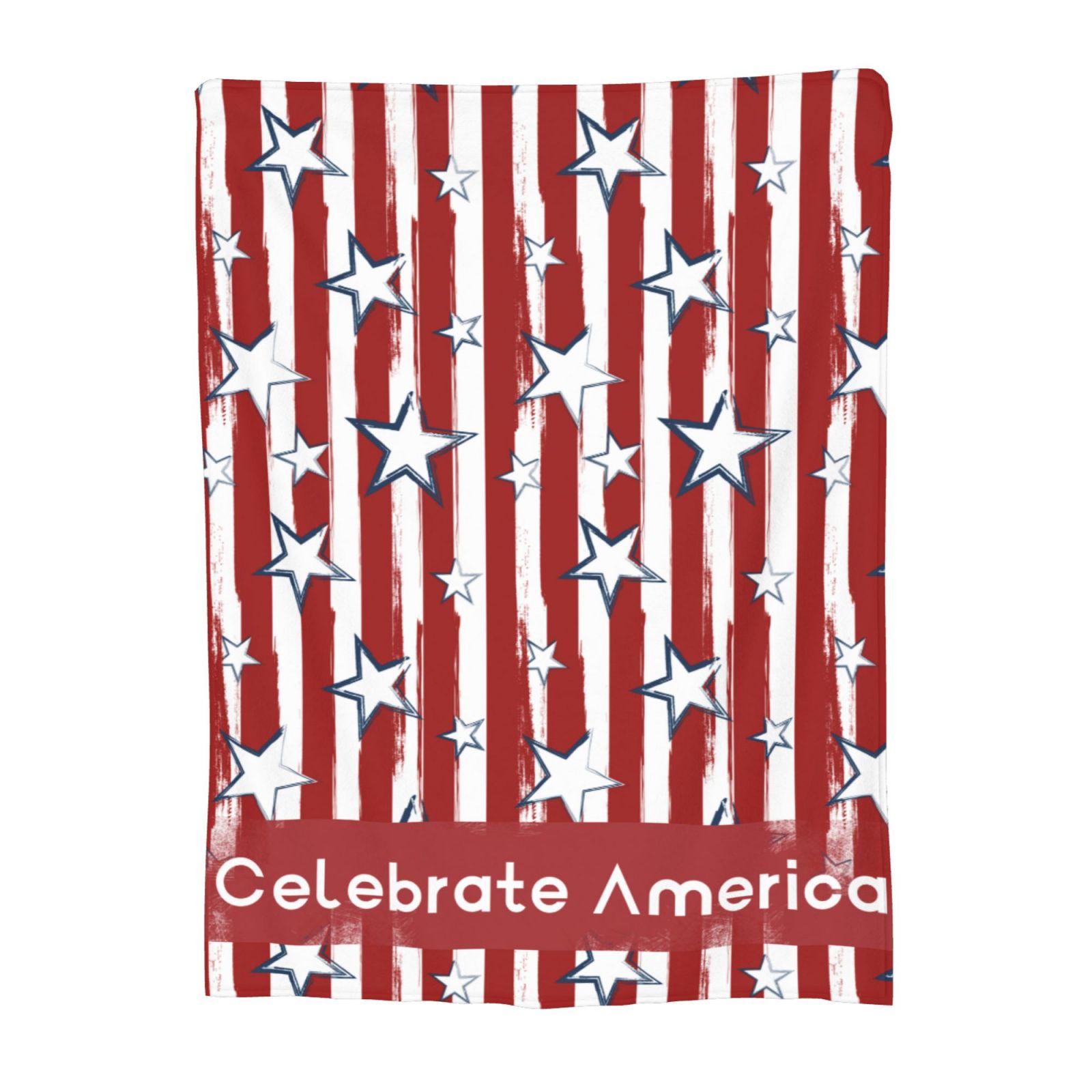 Personalized Celebrate American Print Blanket Ultra-Soft Microfleece Cozy Fleece Throw