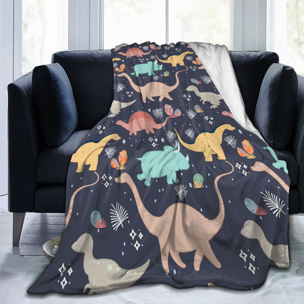 Personalized Dinosaur Print Blanket Ultra-Soft Microfleece Throw