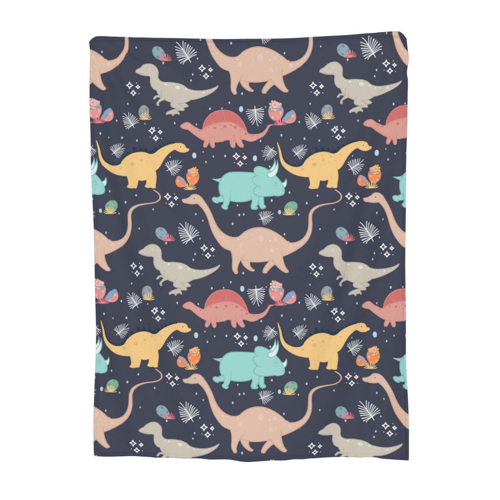 Personalized Dinosaur Print Blanket Ultra-Soft Microfleece Throw