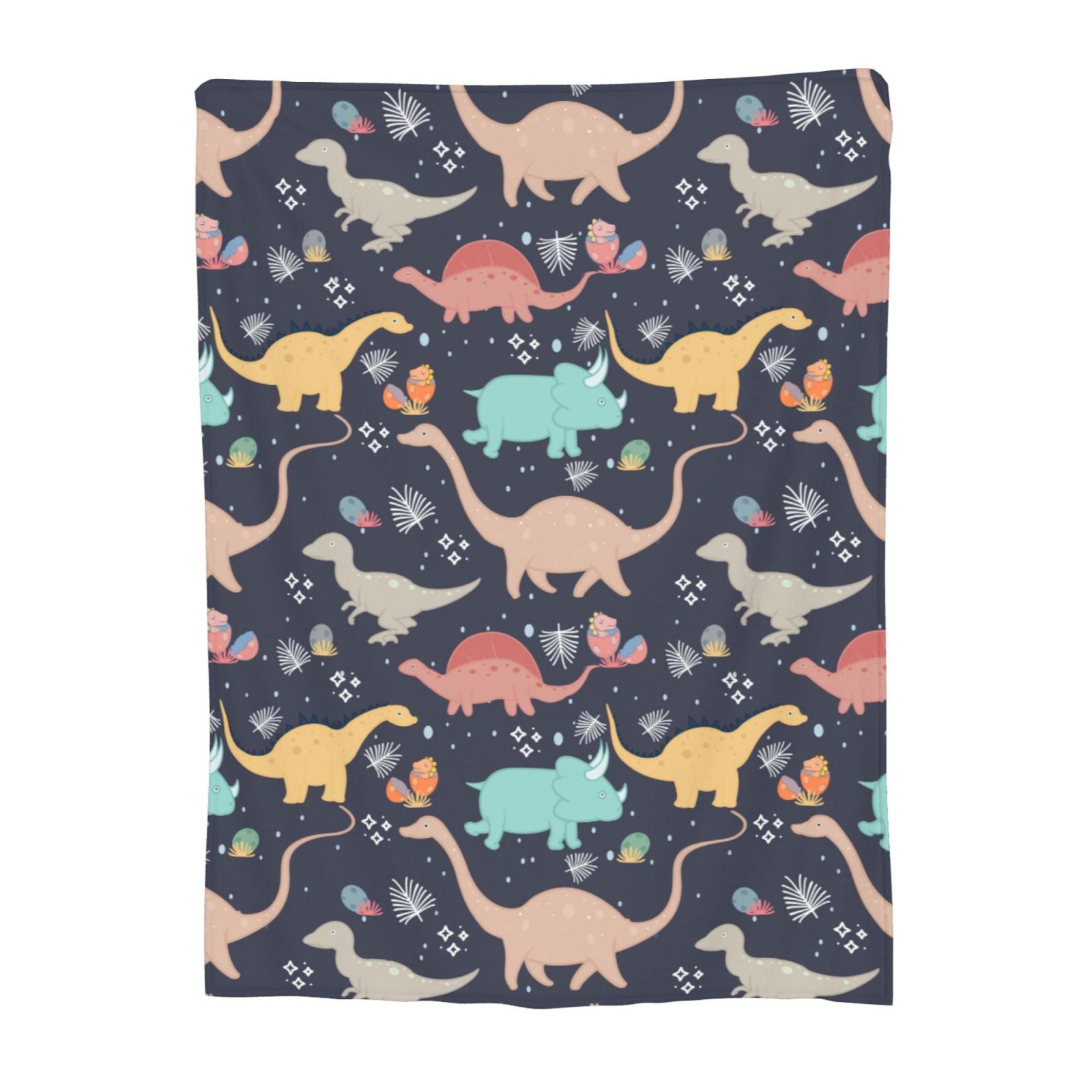 Personalized Dinosaur Print Blanket Ultra-Soft Microfleece Throw