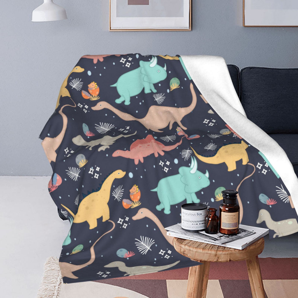 Personalized Dinosaur Print Blanket Ultra-Soft Microfleece Throw