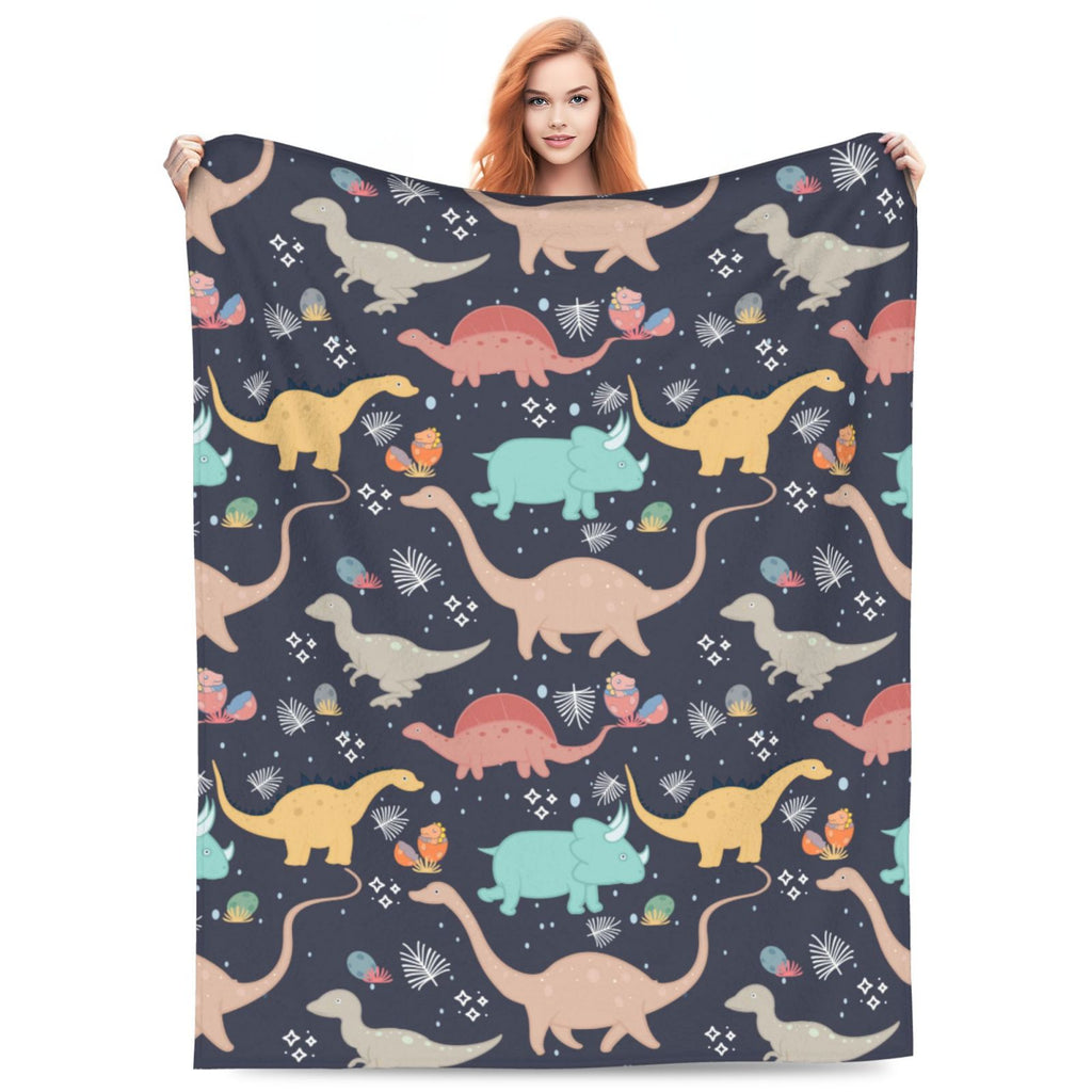 Personalized Dinosaur Print Blanket Ultra-Soft Microfleece Throw
