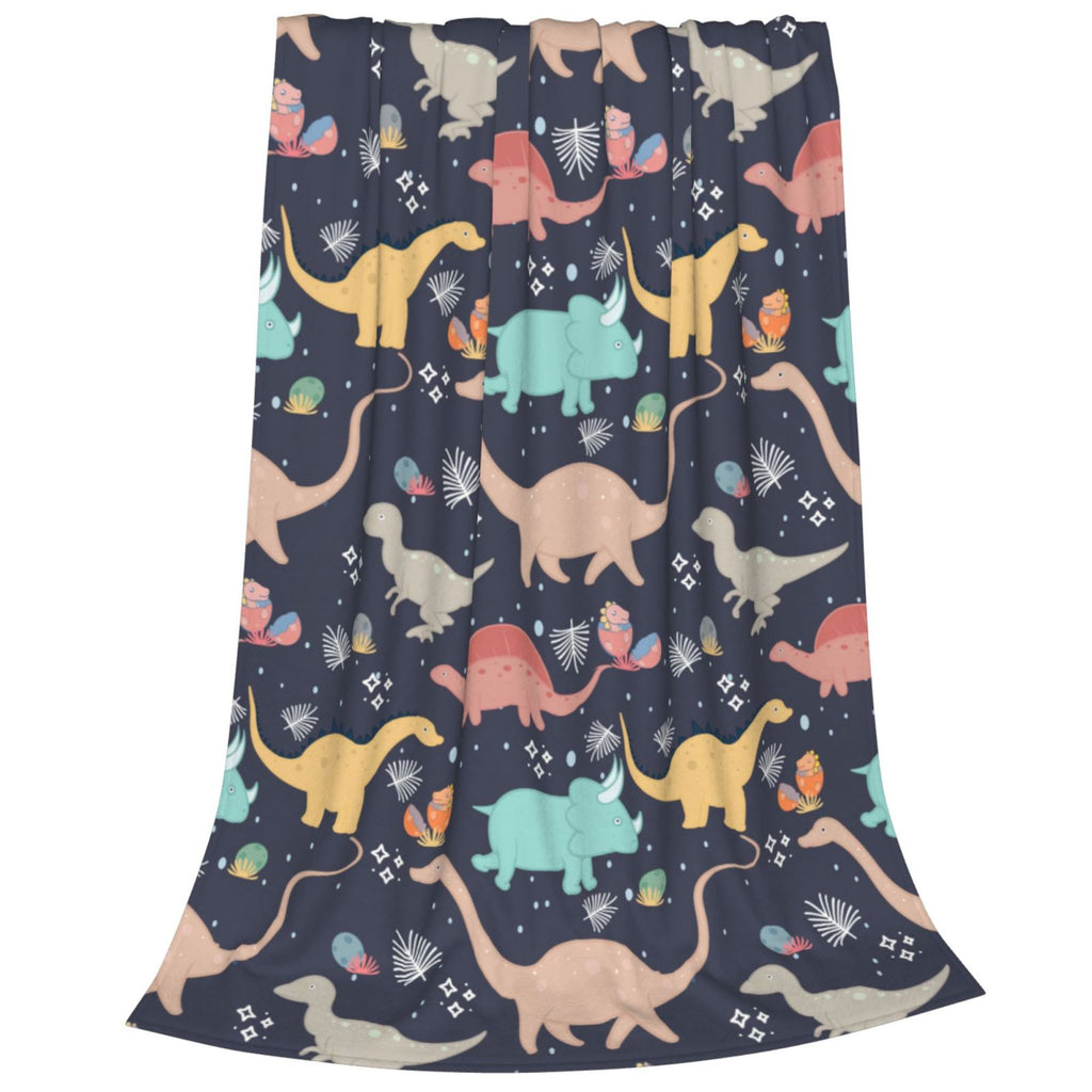 Personalized Dinosaur Print Blanket Ultra-Soft Microfleece Throw