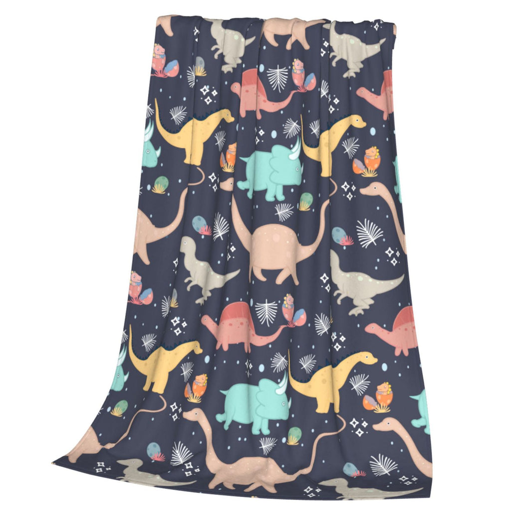 Personalized Dinosaur Print Blanket Ultra-Soft Microfleece Throw
