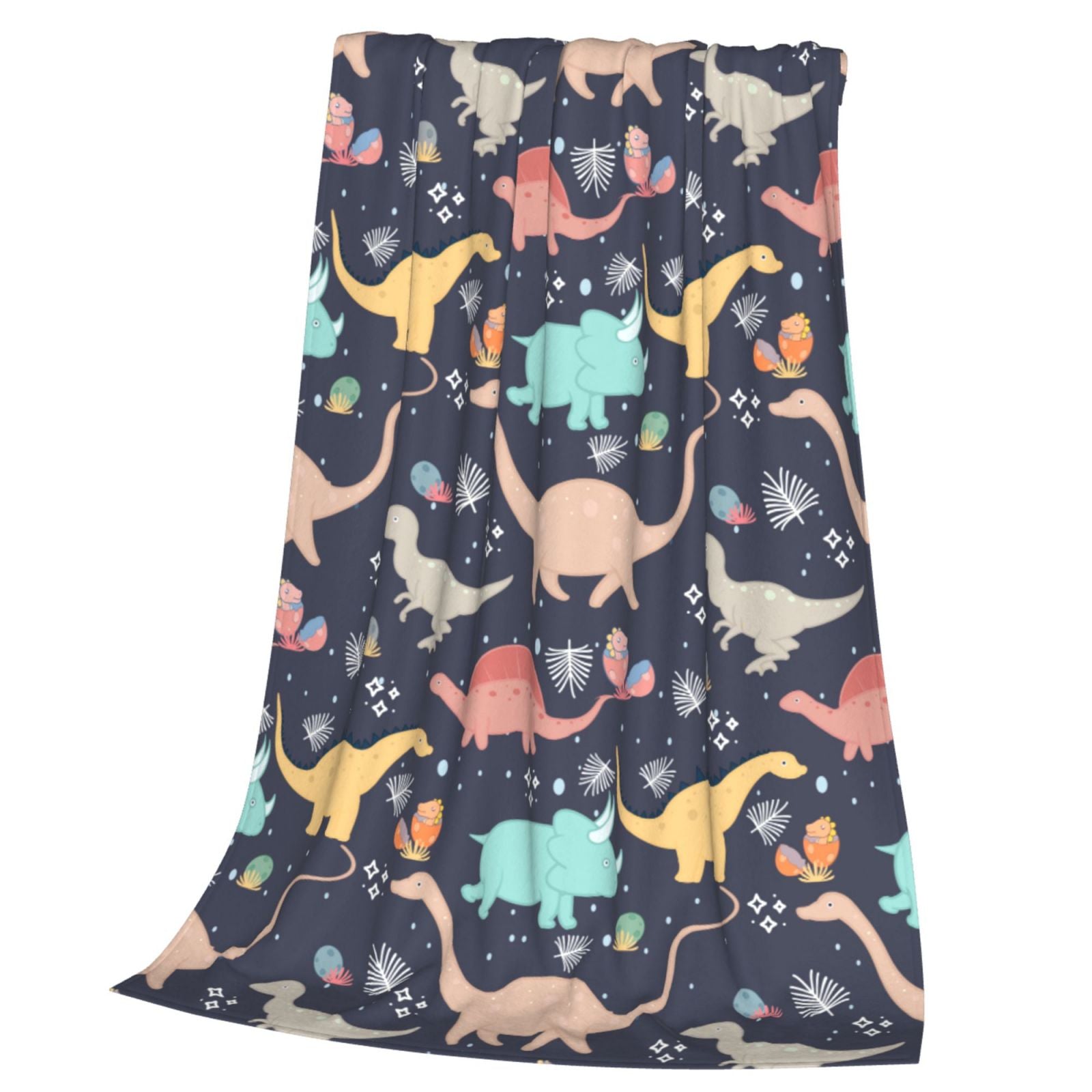 Personalized Dinosaur Print Blanket Ultra-Soft Microfleece Throw