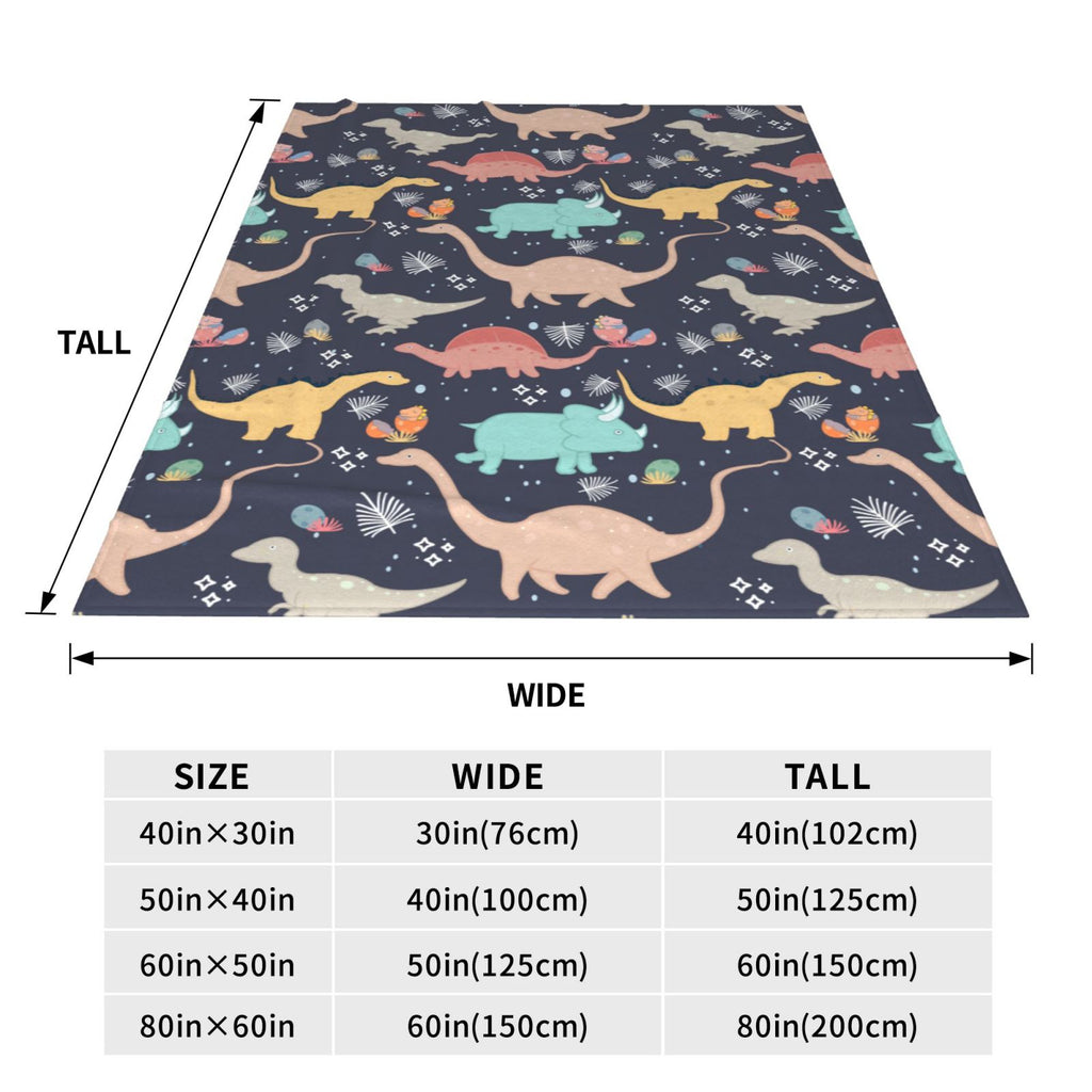 Personalized Dinosaur Print Blanket Ultra-Soft Microfleece Throw