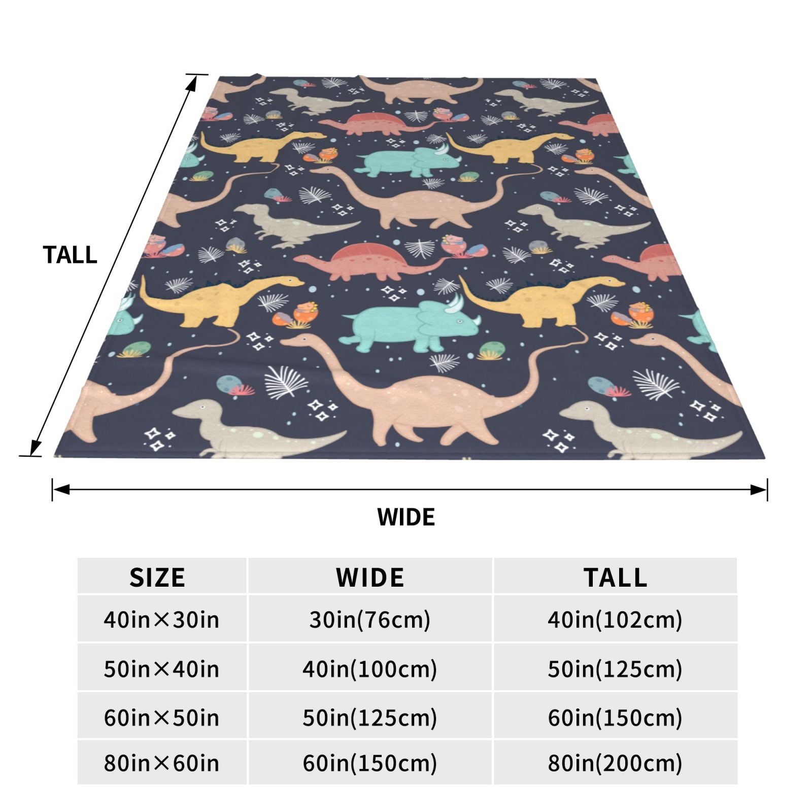 Personalized Dinosaur Print Blanket Ultra-Soft Microfleece Throw