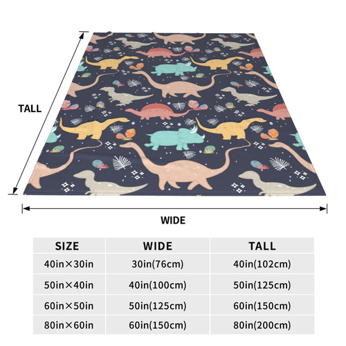 Personalized Dinosaur Print Blanket Ultra-Soft Microfleece Throw