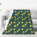 Personalized Lemon Watercolor Sherpa Blanket Print Blanket Ultra-Soft Microfleece Cozy Fleece Throw