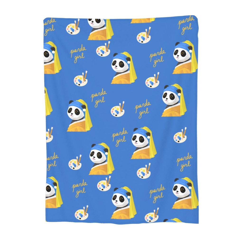 Personalized Panda Print Blanket Ultra-Soft Microfleece Throw