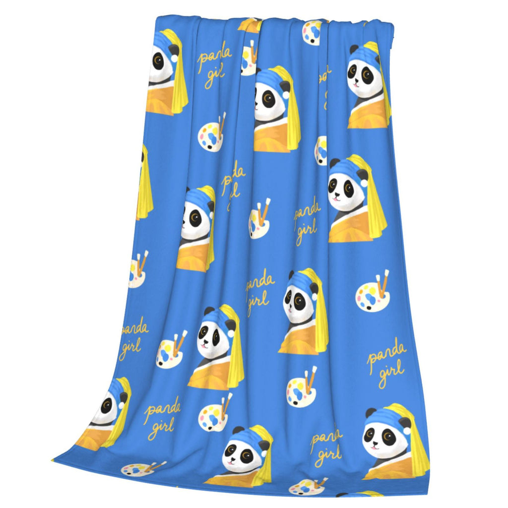Personalized Panda Print Blanket Ultra-Soft Microfleece Throw