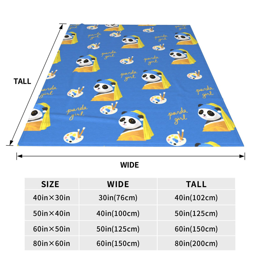 Personalized Panda Print Blanket Ultra-Soft Microfleece Throw