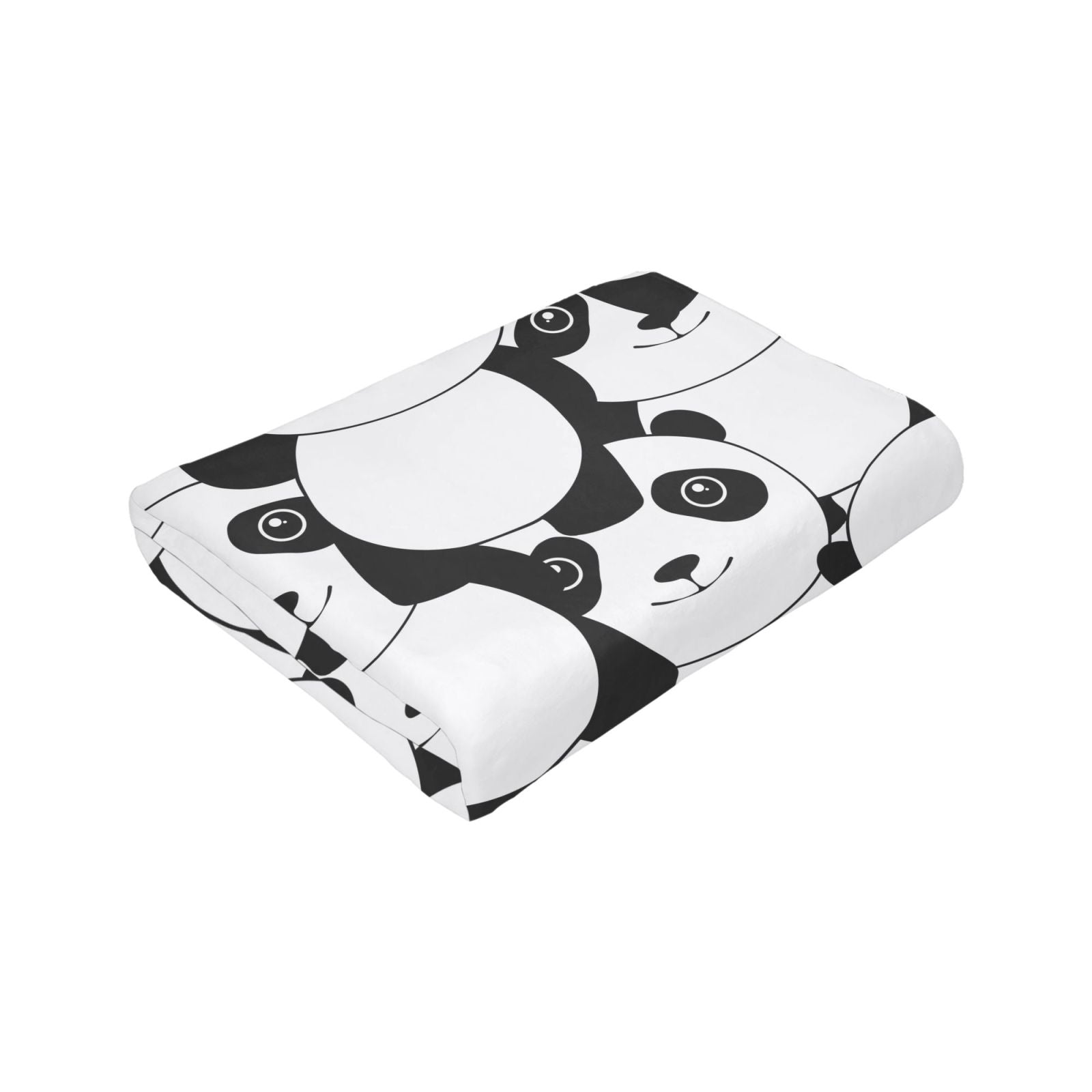 Personalized Panda White Black Print Blanket Ultra-Soft Microfleece Cozy Fleece Throw
