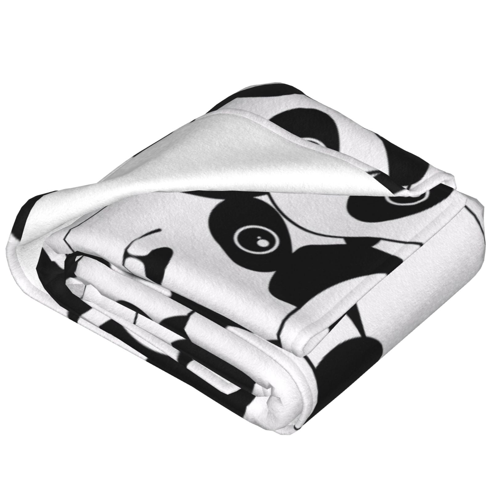 Personalized Panda White Black Print Blanket Ultra-Soft Microfleece Cozy Fleece Throw