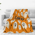 Personalized Print Cute Cartoon Ghost Yellow Blanket Ultra-Soft Cozy Fleece Throw