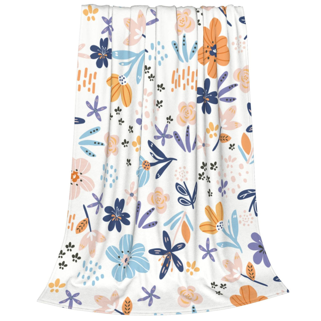  Personalized Print Throw Blanket Small Fresh Flowers For Couch-Ultra-Soft Micro Fleece Sofa Bed Camping Travel Throw