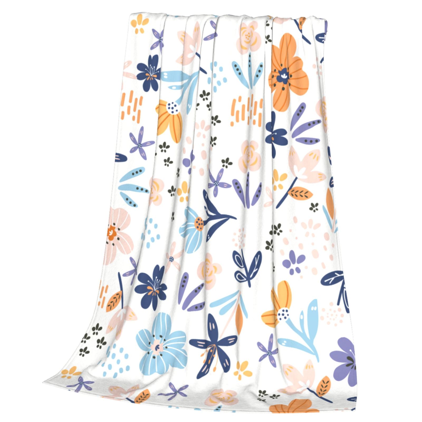  Personalized Print Throw Blanket Small Fresh Flowers For Couch-Ultra-Soft Micro Fleece Sofa Bed Camping Travel Throw