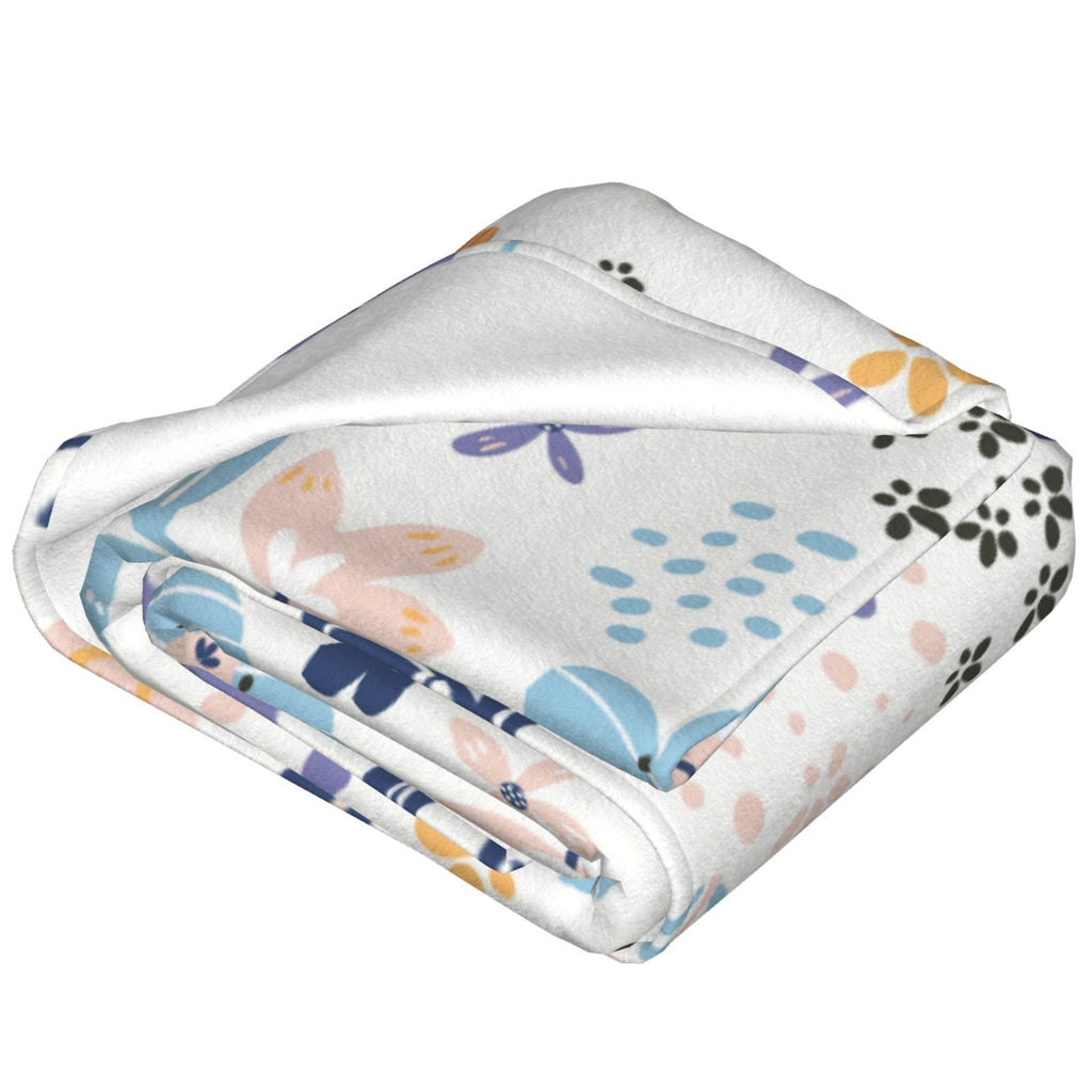  Personalized Print Throw Blanket Small Fresh Flowers For Couch-Ultra-Soft Micro Fleece Sofa Bed Camping Travel Throw