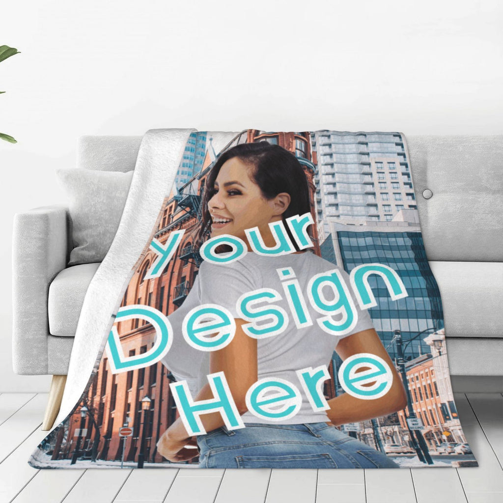 Personalized Your Design Print Blanket Ultra-Soft Microfleece Cozy Fleece Throw