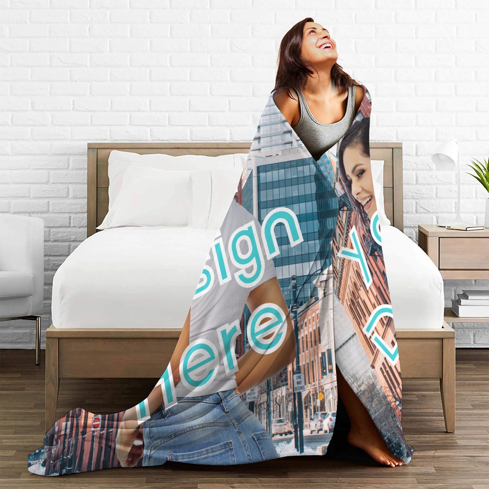 Personalized Your Design Print Blanket Ultra-Soft Microfleece Cozy Fleece Throw
