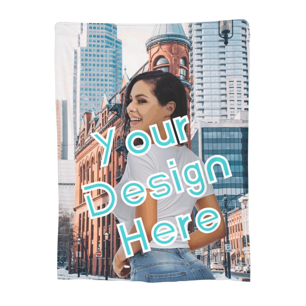 Personalized Your Design Print Blanket Ultra-Soft Microfleece Cozy Fleece Throw