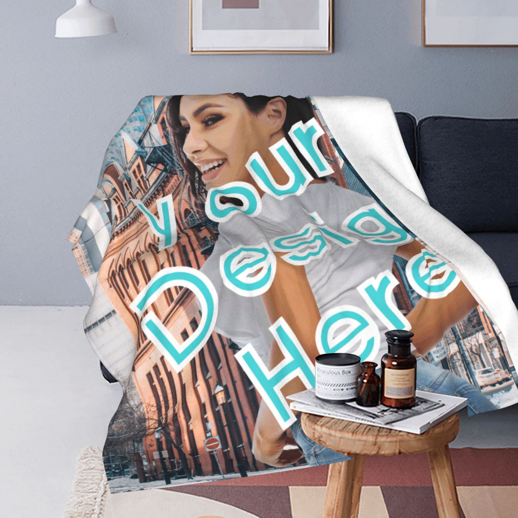 Personalized Your Design Print Blanket Ultra-Soft Microfleece Cozy Fleece Throw