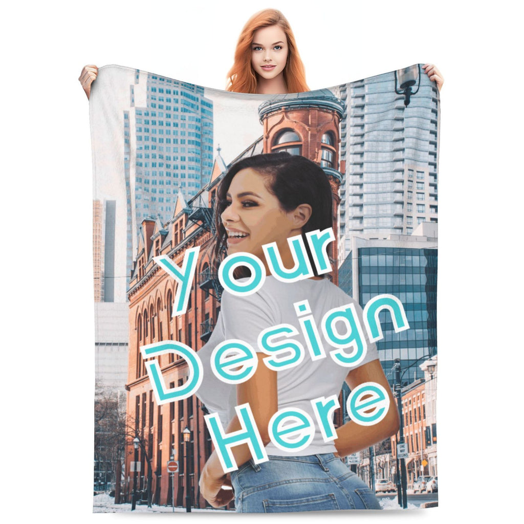 Personalized Your Design Print Blanket Ultra-Soft Microfleece Cozy Fleece Throw