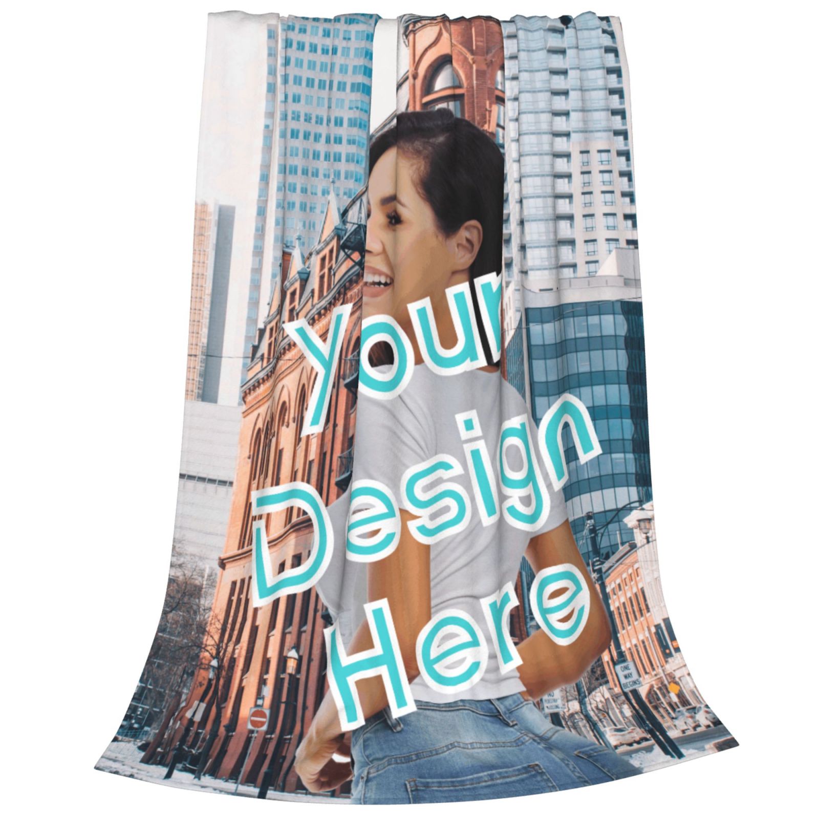 Personalized Your Design Print Blanket Ultra-Soft Microfleece Cozy Fleece Throw