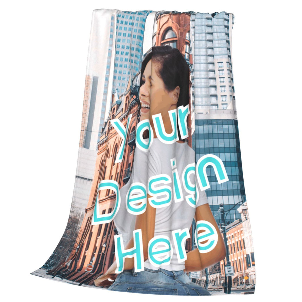 Personalized Your Design Print Blanket Ultra-Soft Microfleece Cozy Fleece Throw