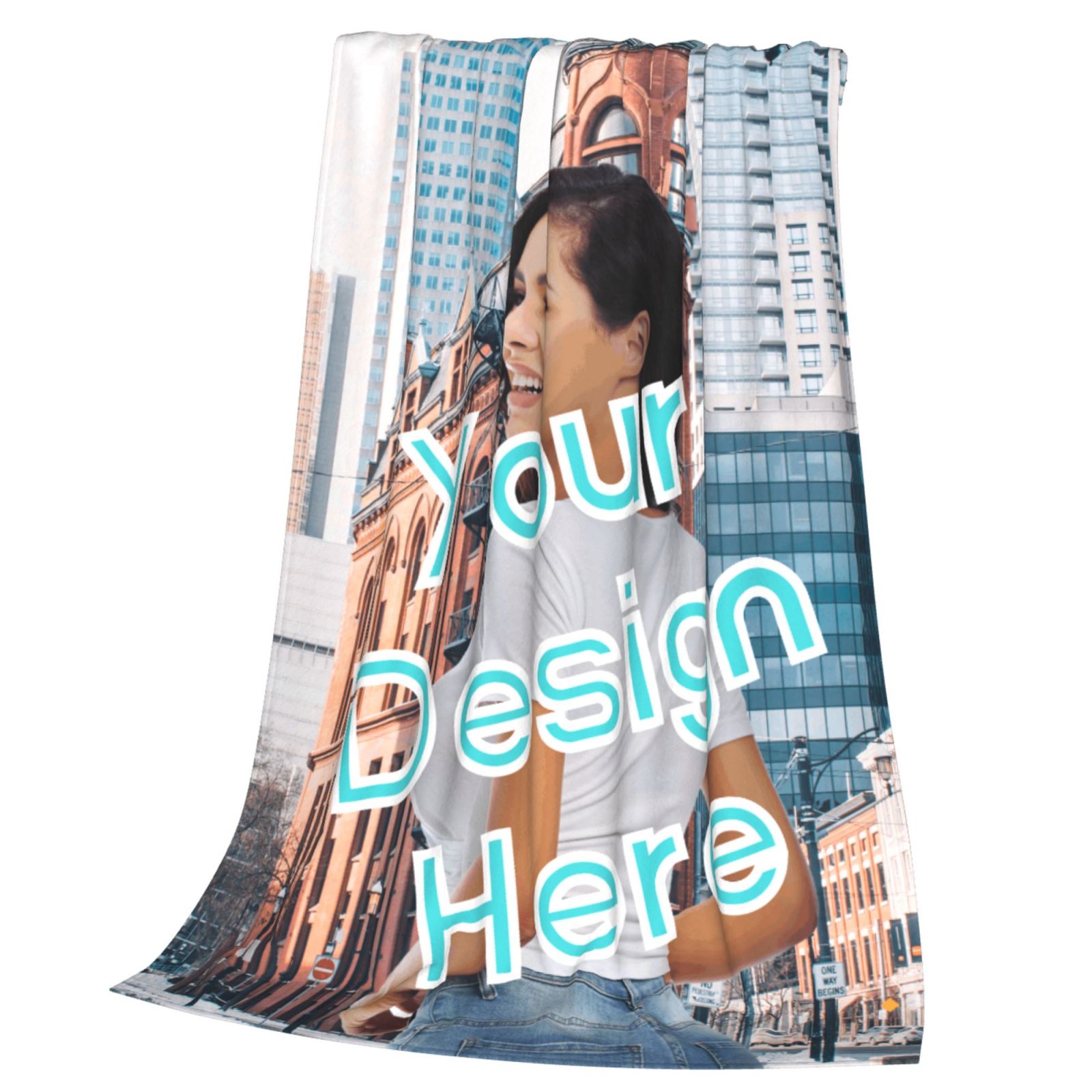 Personalized Your Design Print Blanket Ultra-Soft Microfleece Cozy Fleece Throw