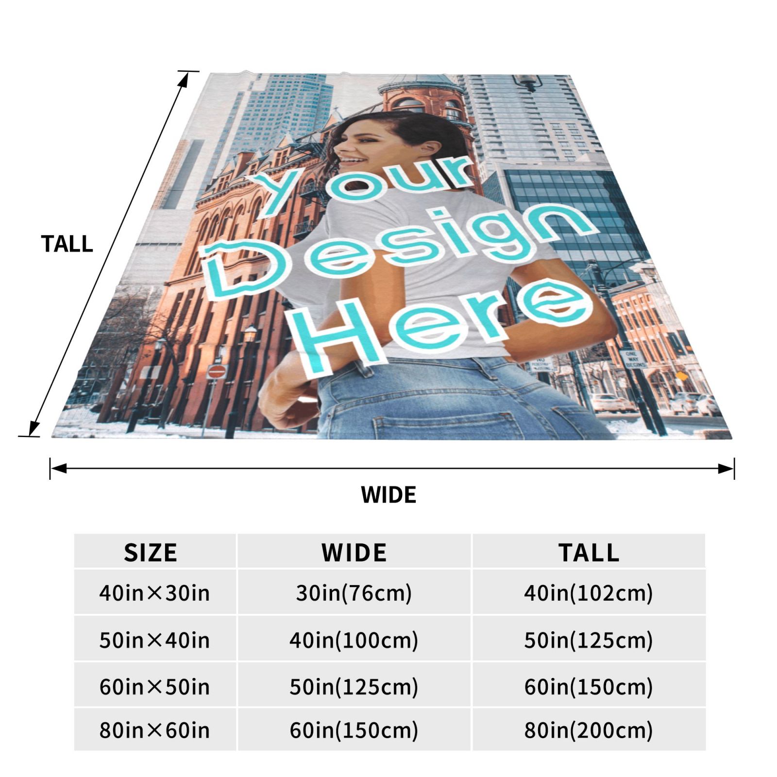 Personalized Your Design Print Blanket Ultra-Soft Microfleece Cozy Fleece Throw