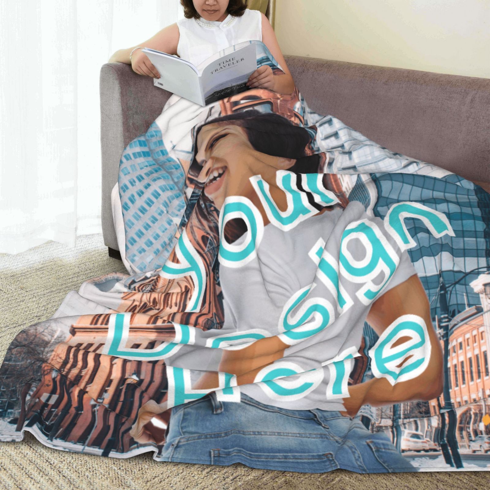 Personalized Your Design Print Blanket Ultra-Soft Microfleece Cozy Fleece Throw
